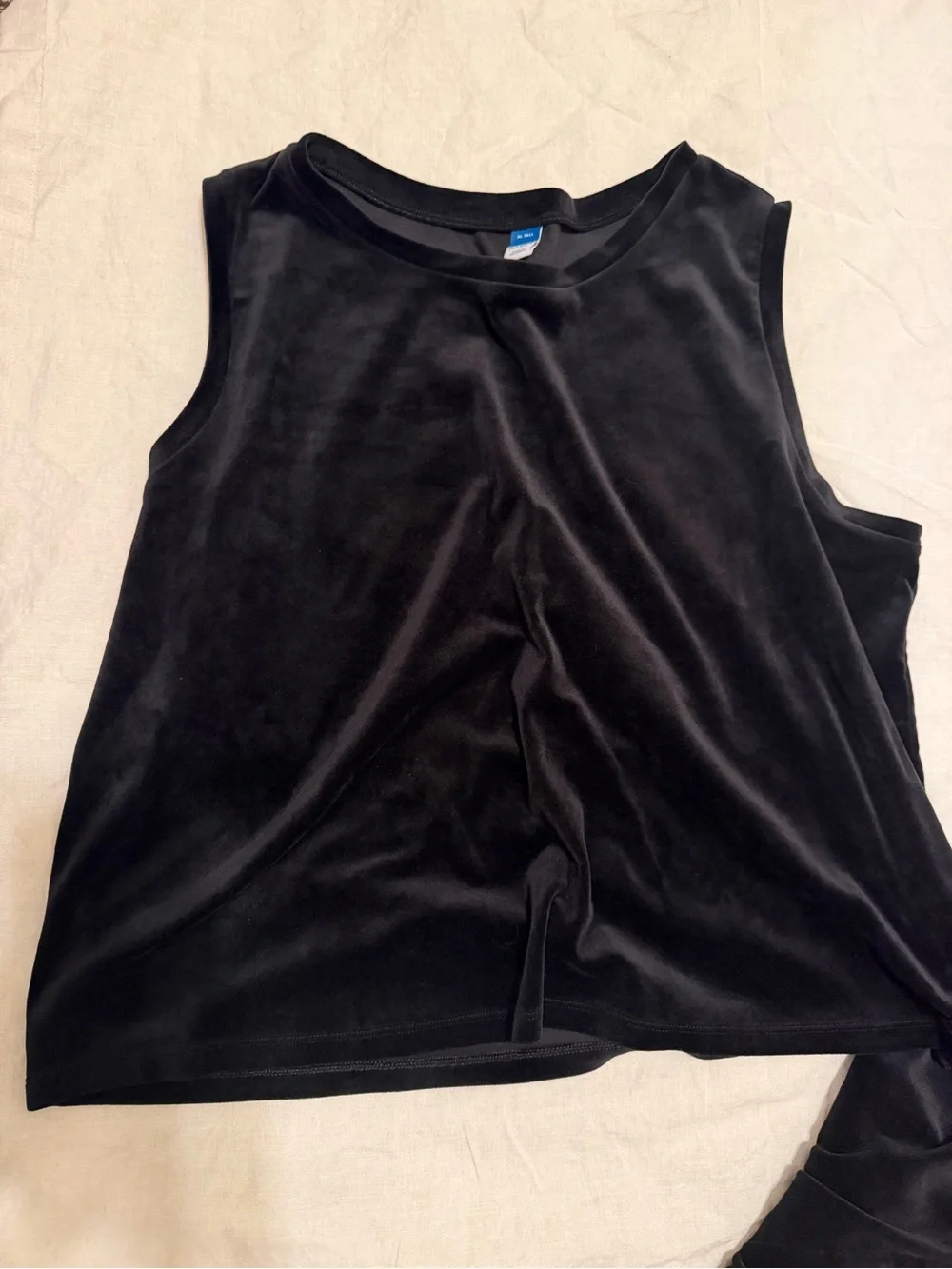 Women’s Black Velvet Sleep Tank and Shorts Set with Pockets - Old Navy